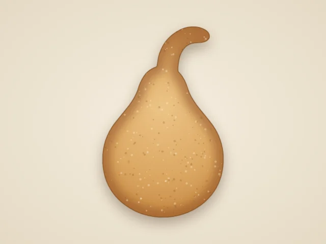 Pear with a curved stem